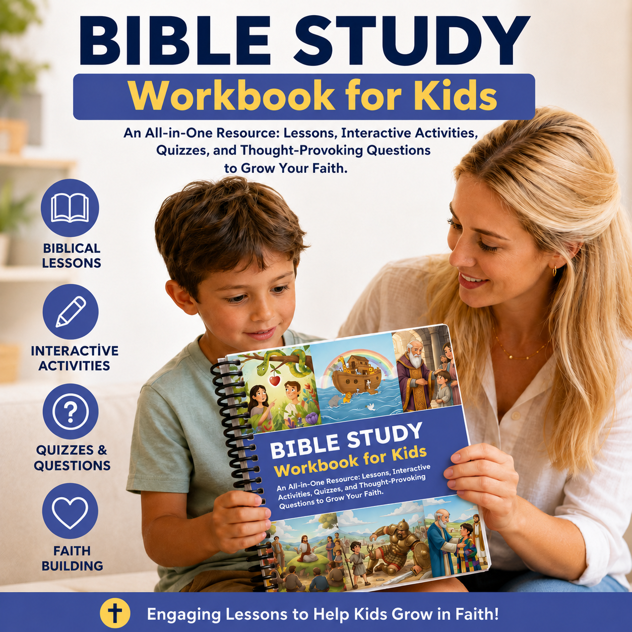 Bible Study Workbook With Lessons, Activities & Quizzes