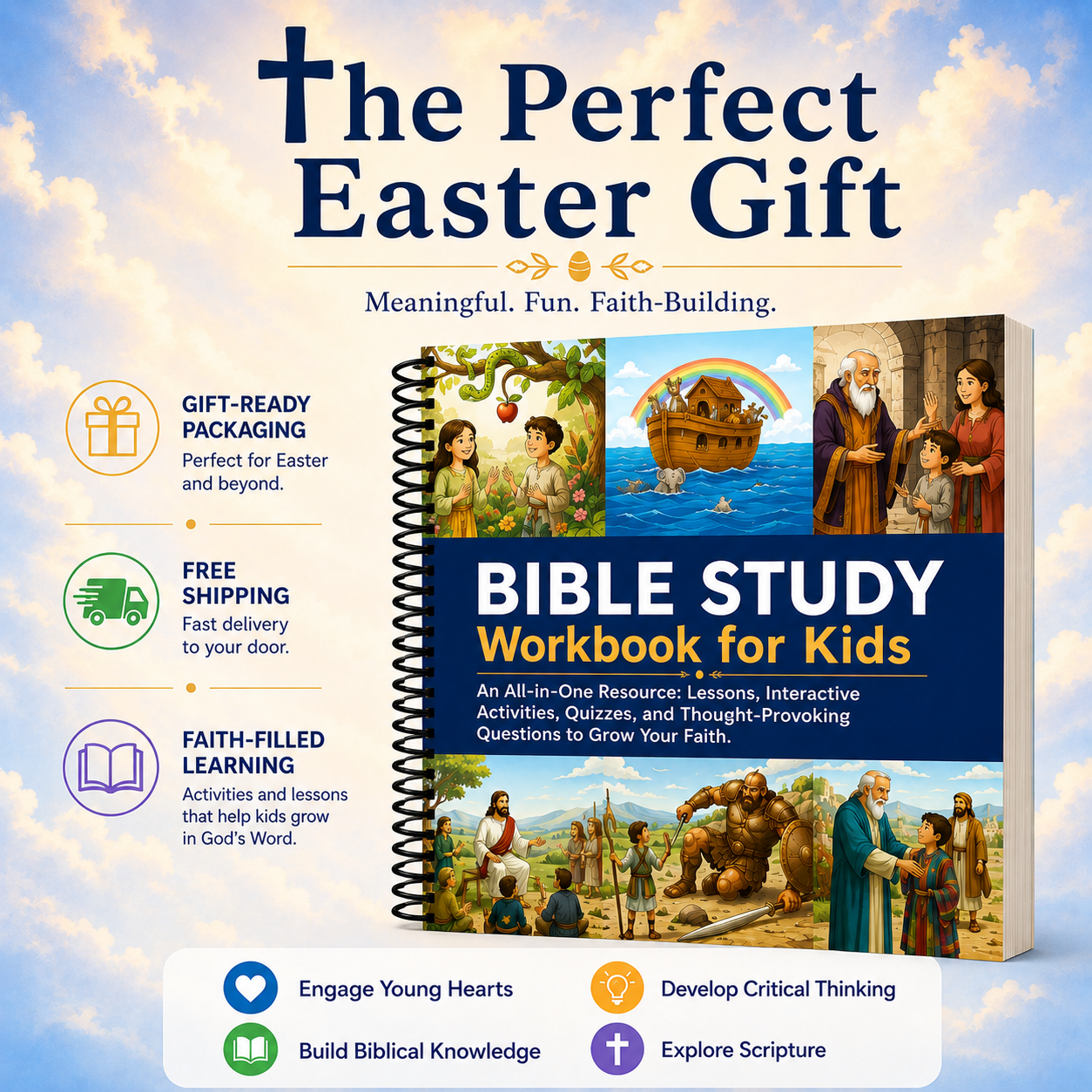 Bible Study Workbook With Lessons, Activities & Quizzes